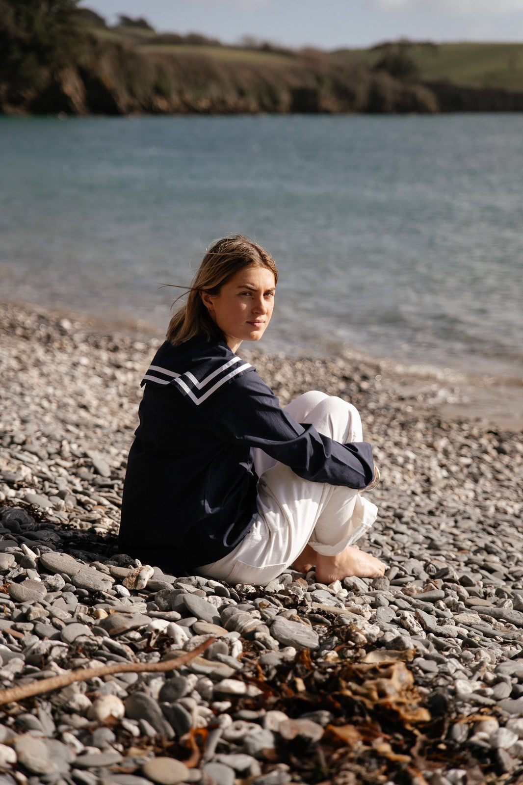 Navy Sailor Collar Blouse
