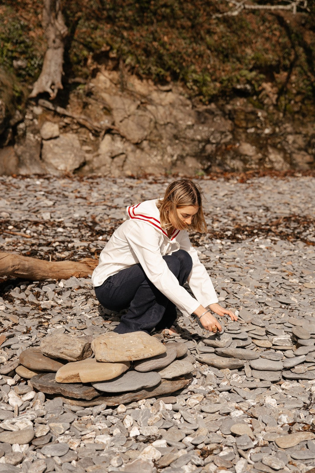 White Sailor Collar Blouse