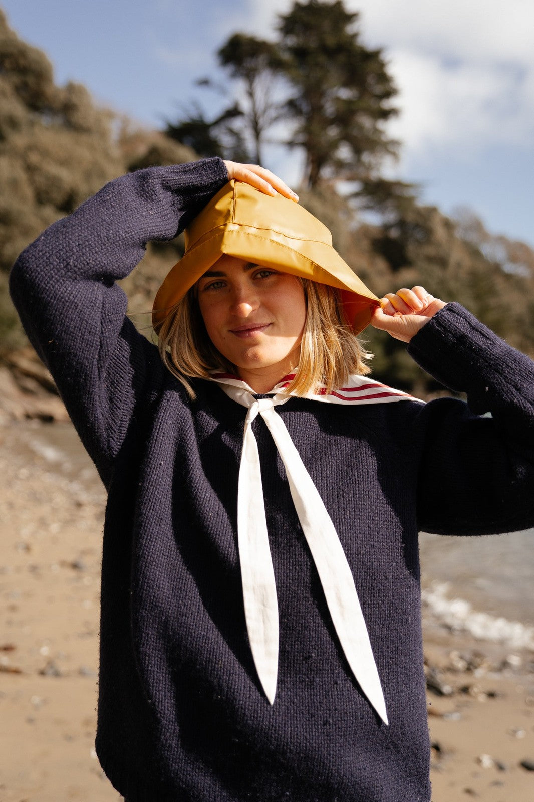 White Sailor Collar Blouse