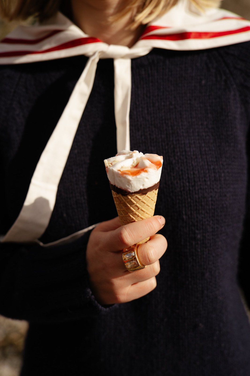 White Sailor Collar Blouse