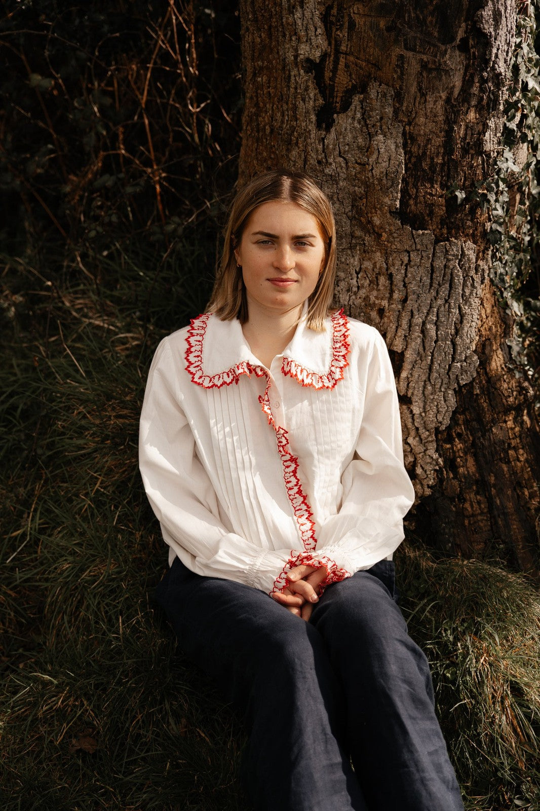White Embroidered Blouse