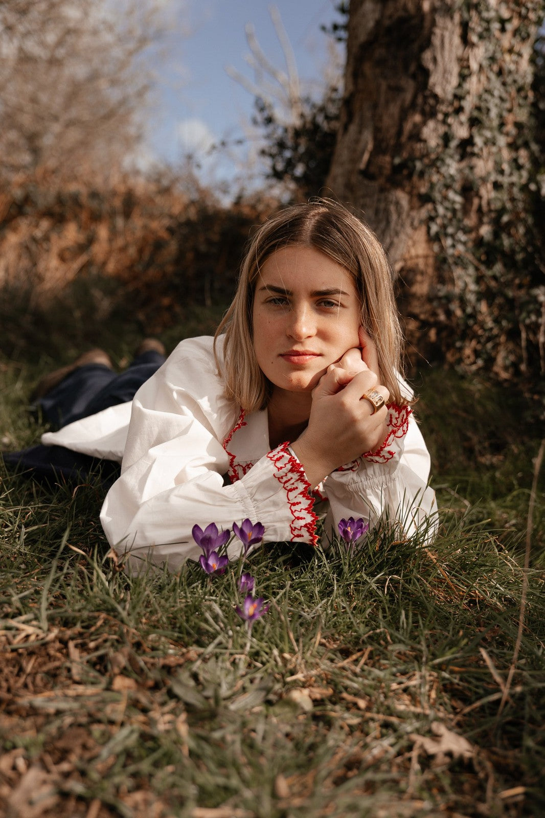 White Embroidered Blouse