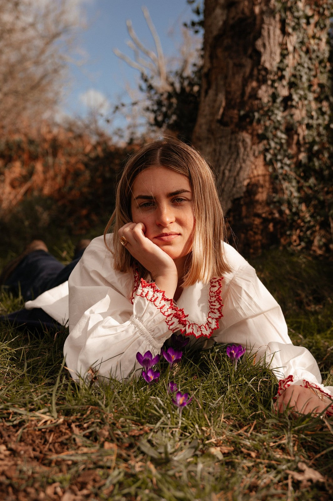 White Embroidered Blouse