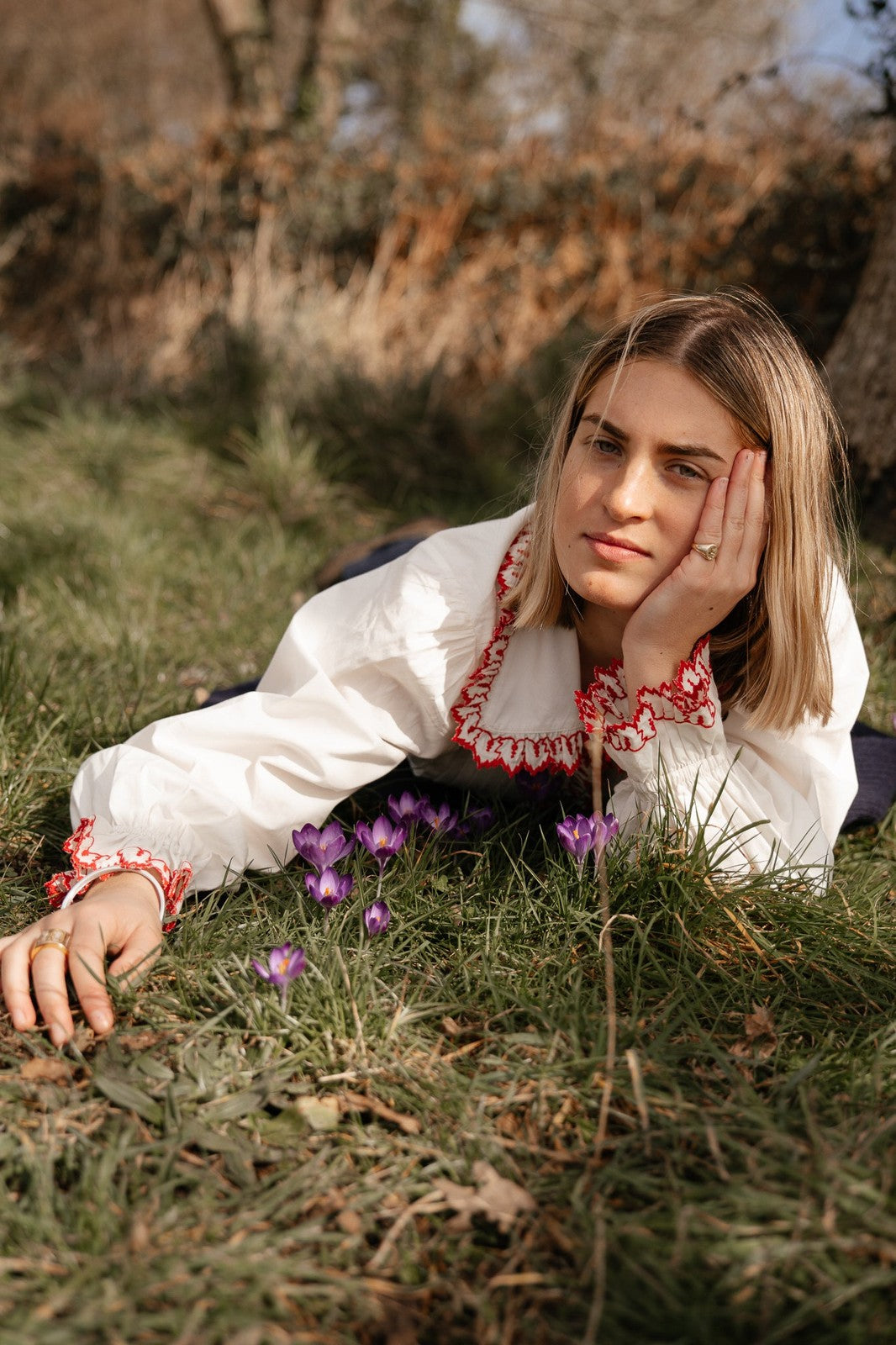 White Embroidered Blouse