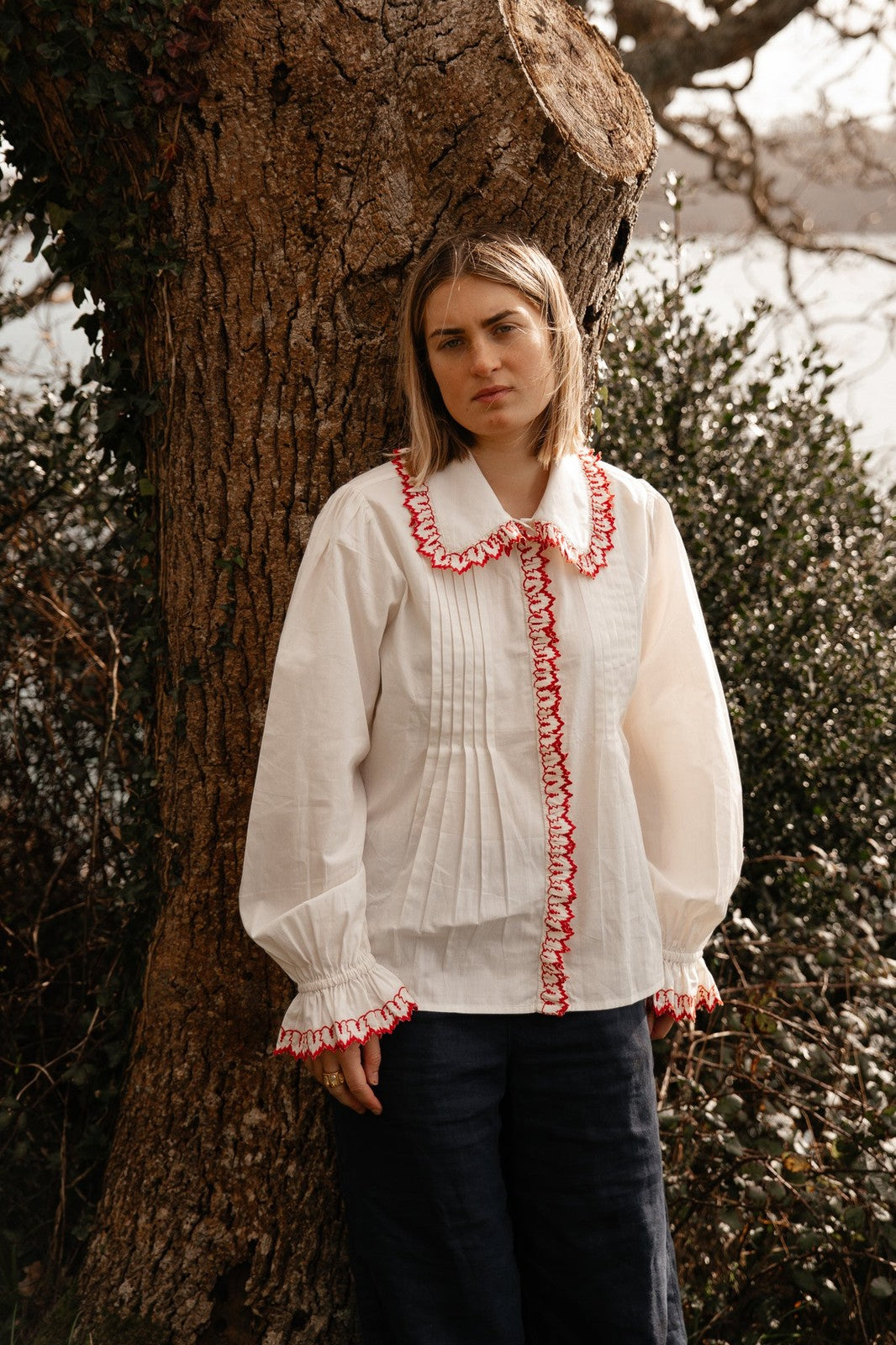 White Embroidered Blouse