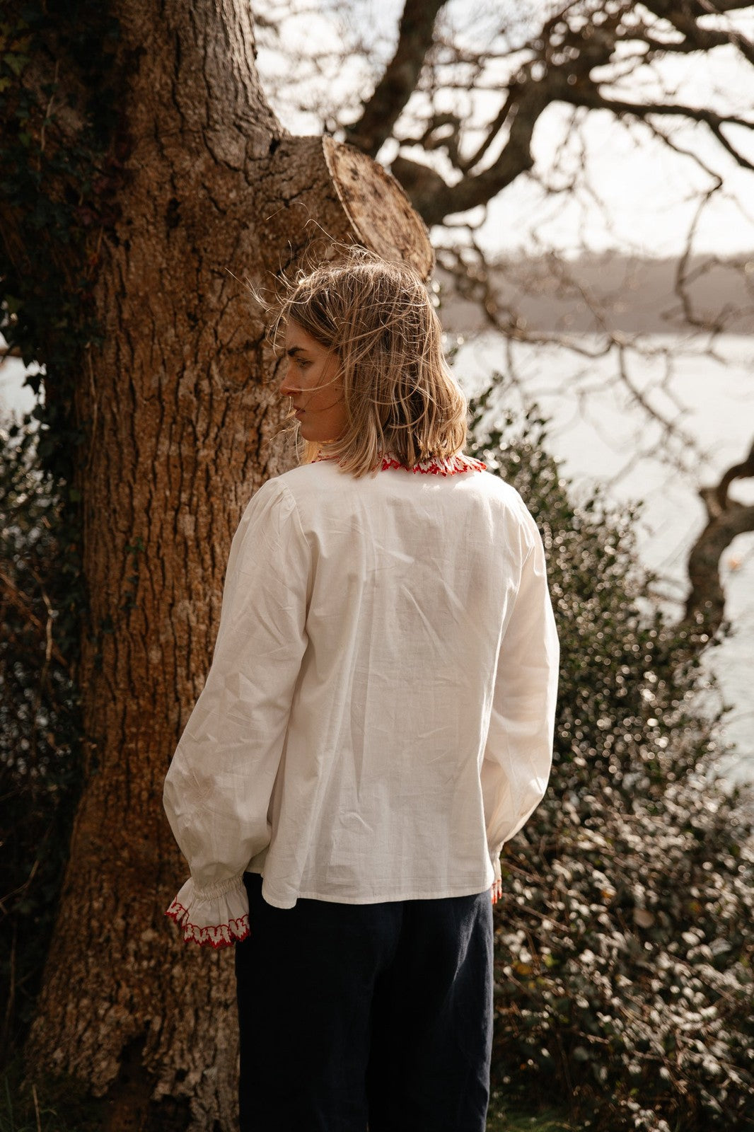 White Embroidered Blouse
