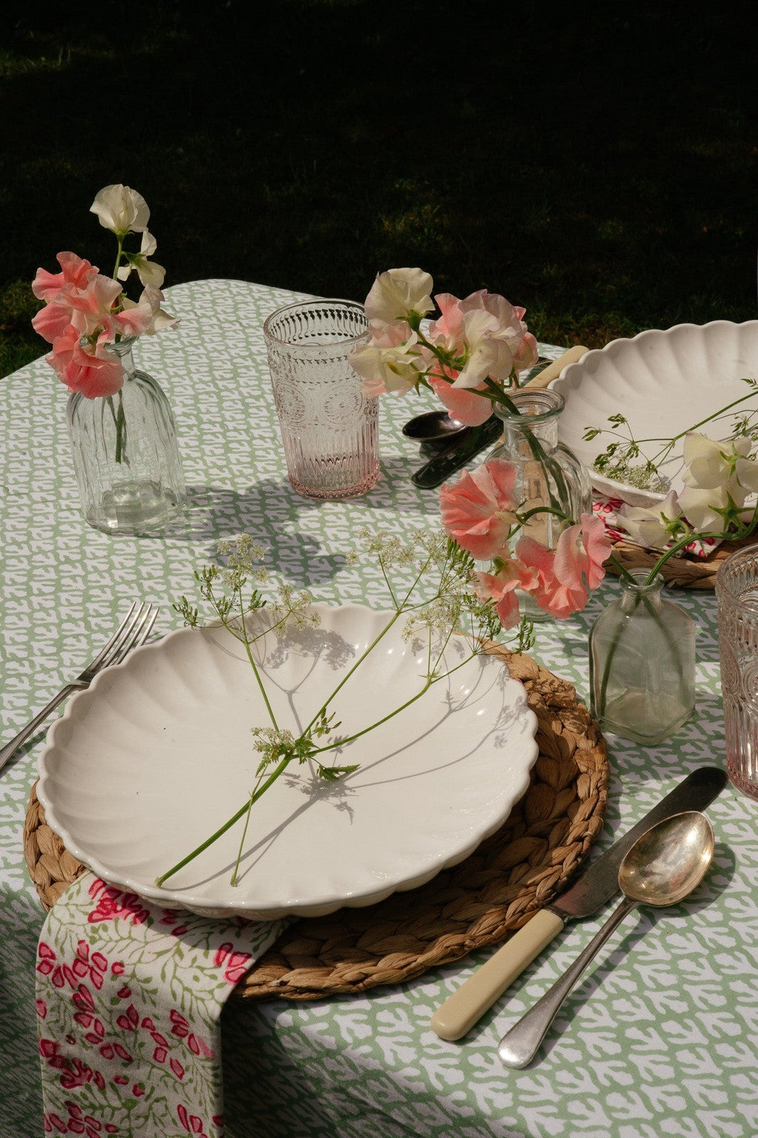 SECONDS Sage and Pink Tablecloth