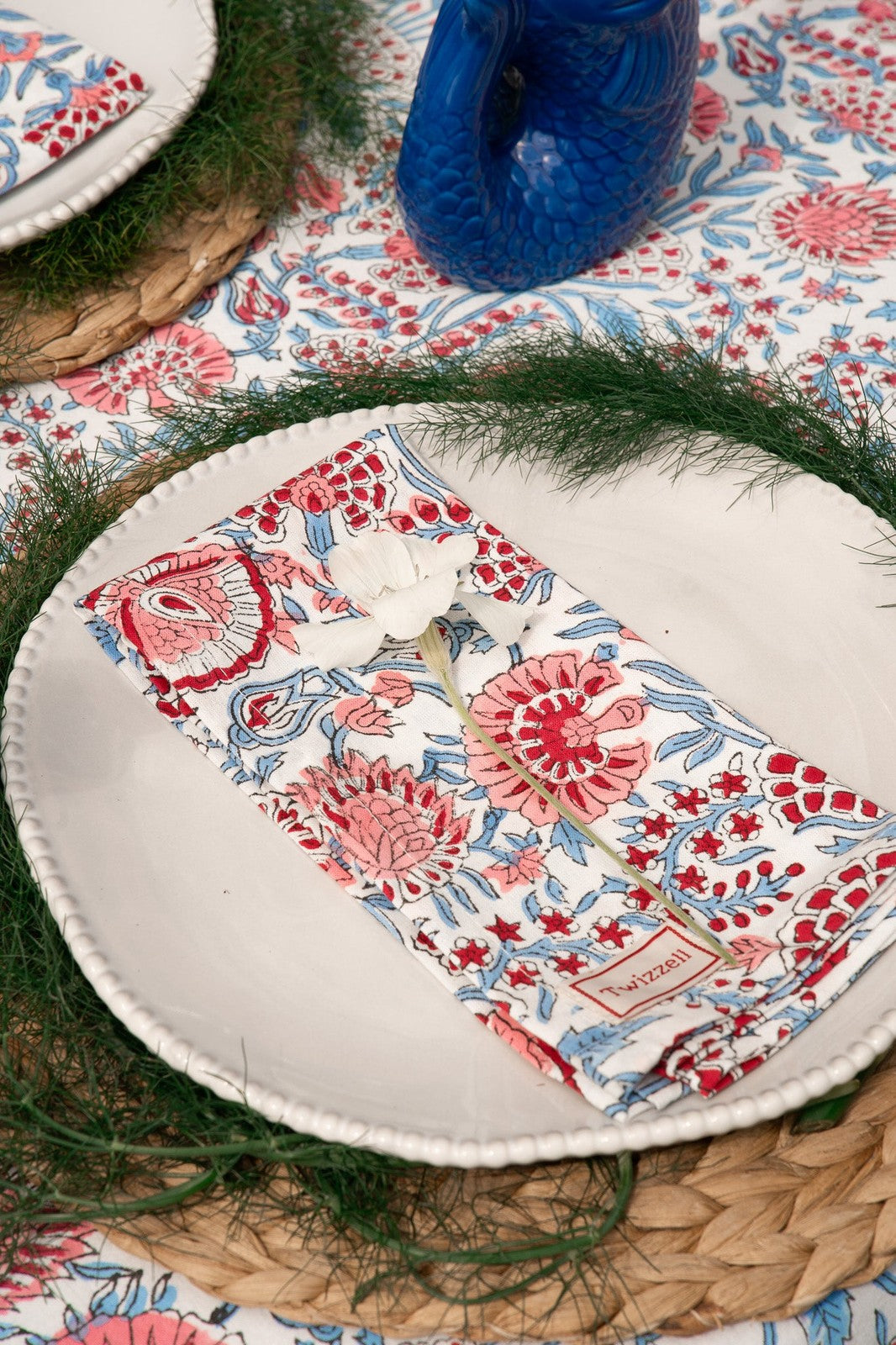 Pink, Red and Blue Floral Tablecloth