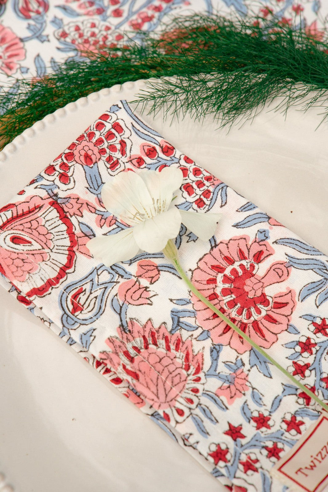Pink, Red & Blue Floral Napkin x 4