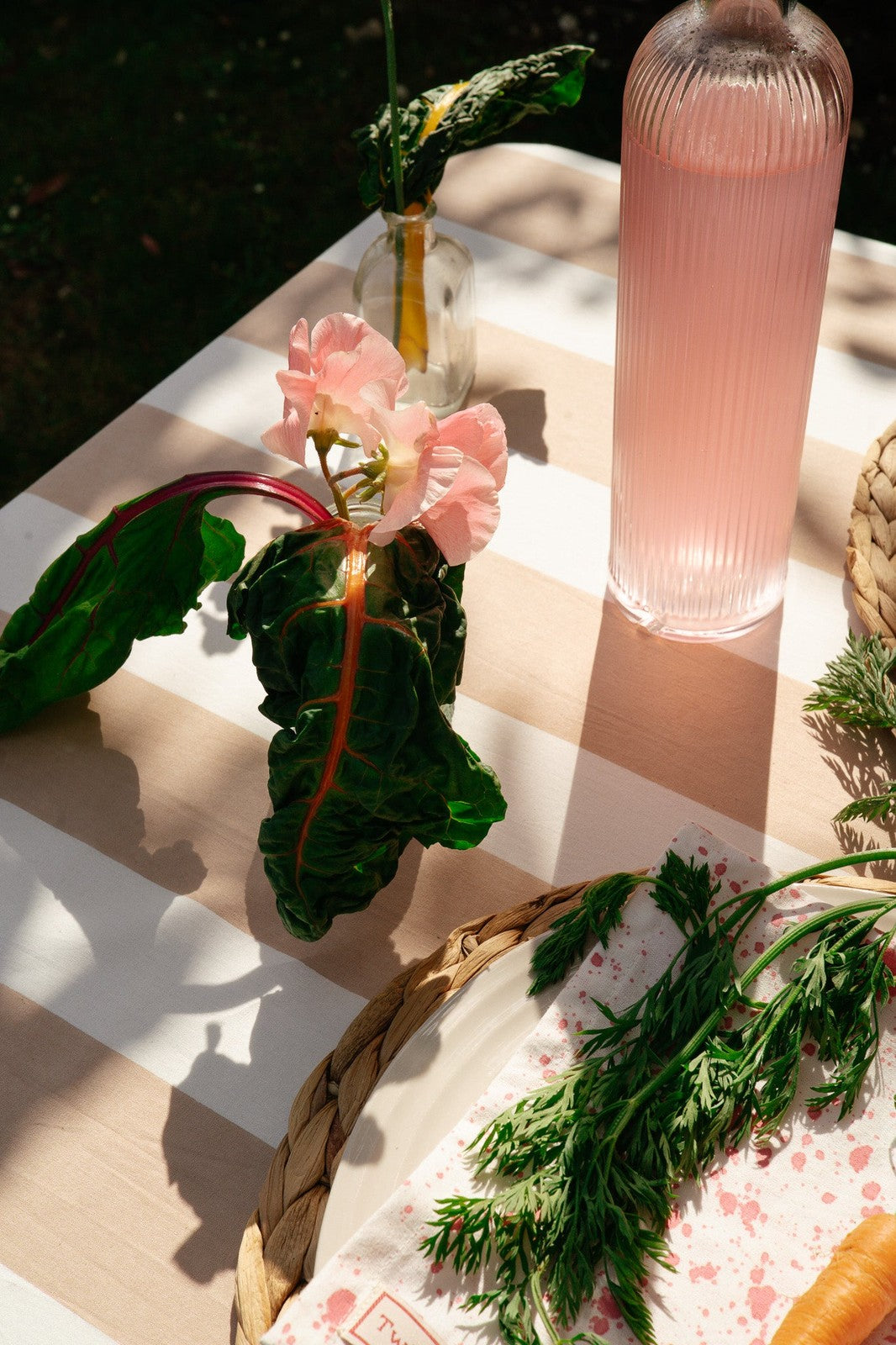 Beige Stripe Tablecloth