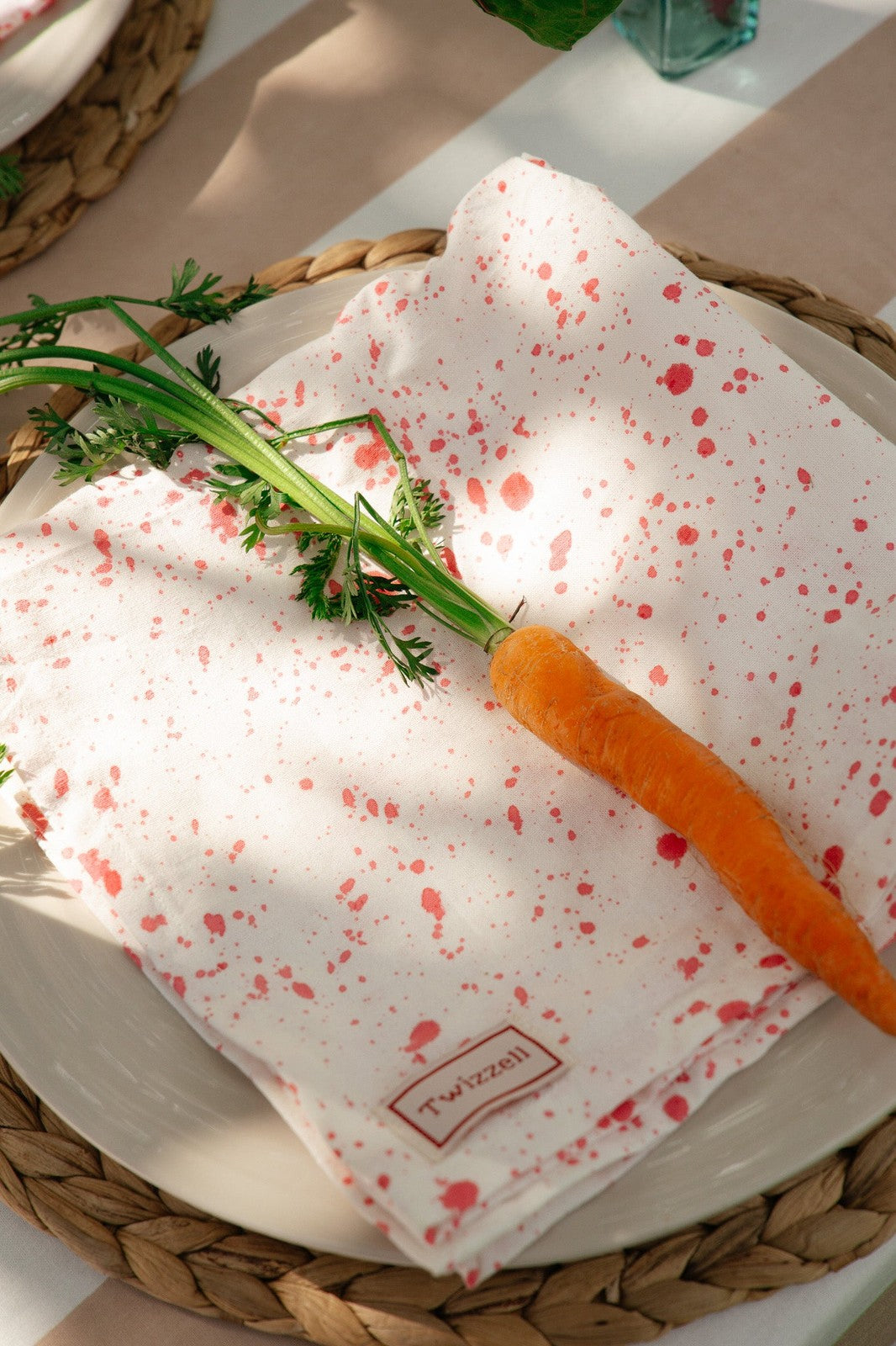 Beige Stripe Tablecloth