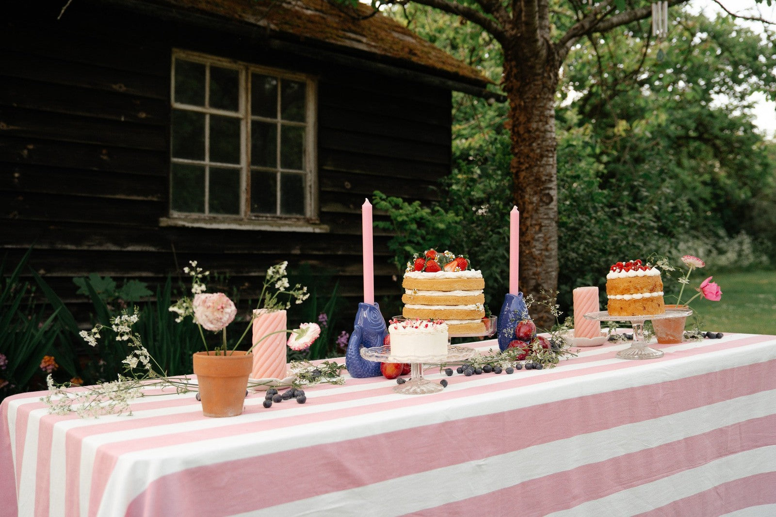 Mauve Stripe Tablecloth