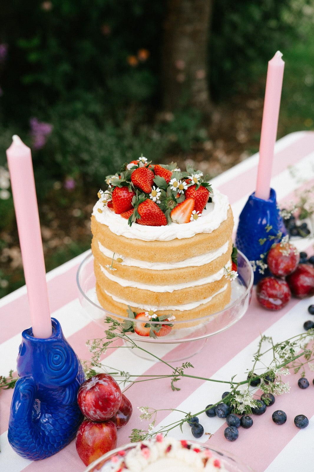 Mauve Stripe Tablecloth