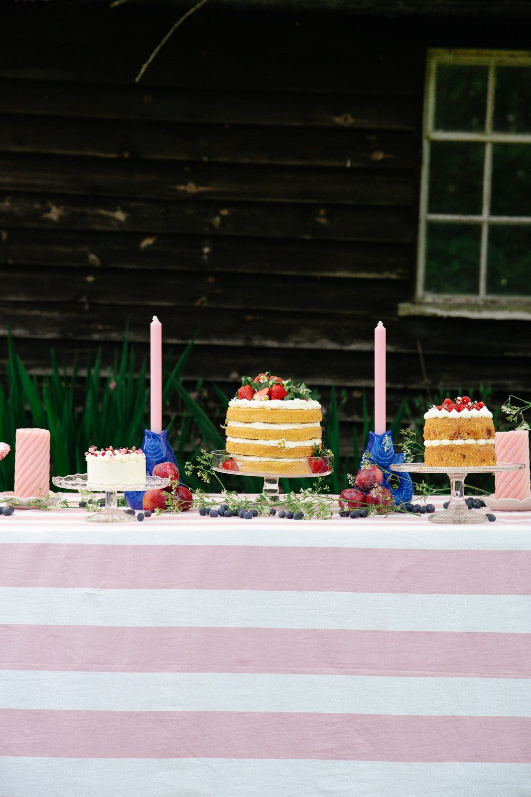 Mauve Stripe Tablecloth