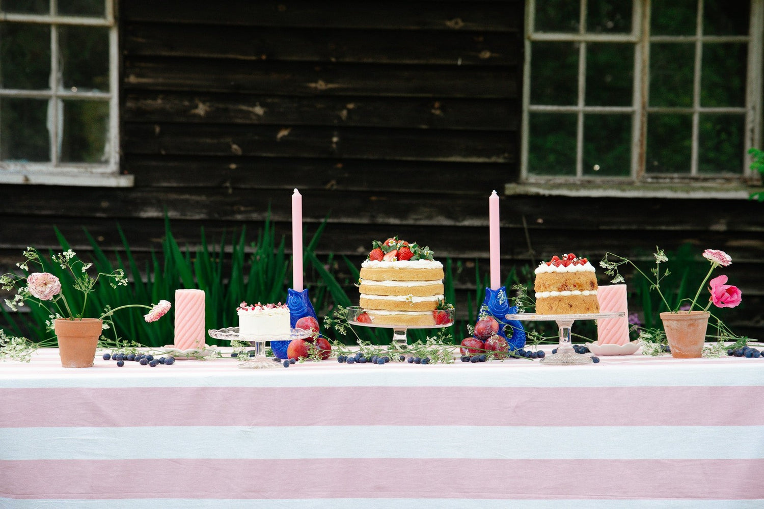 Mauve Stripe Tablecloth