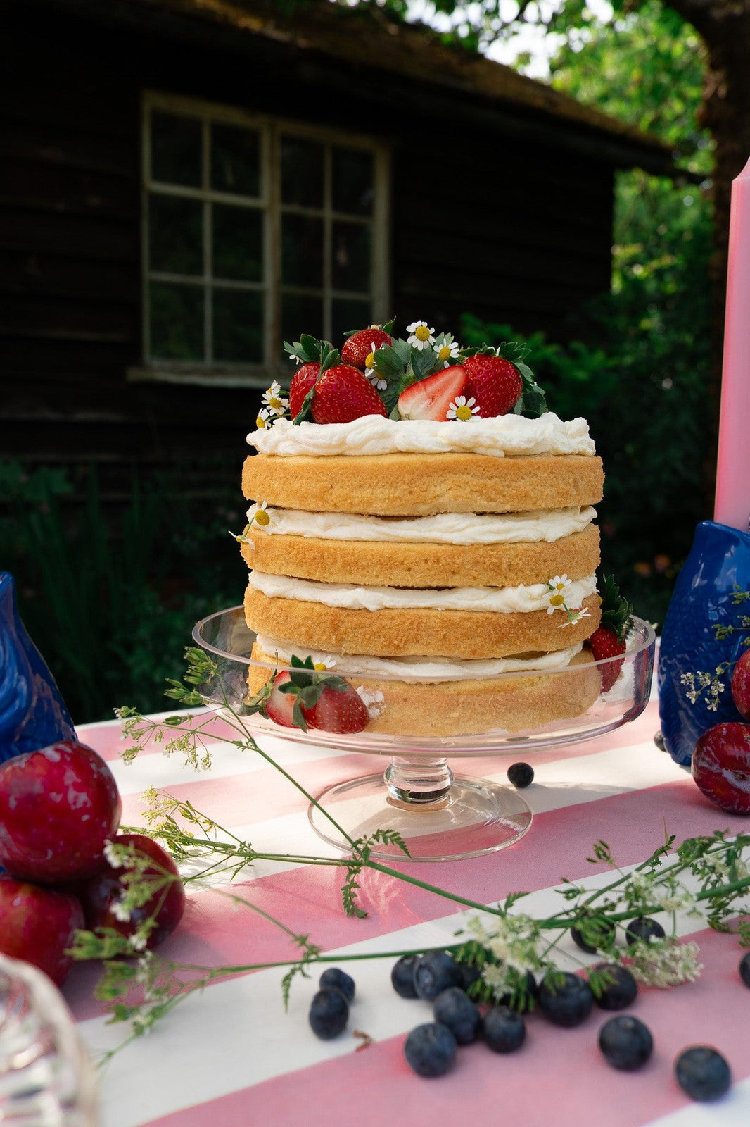 Mauve Stripe Tablecloth
