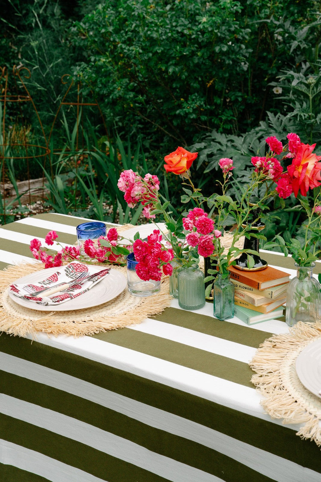 Khaki Stripe Tablecloth