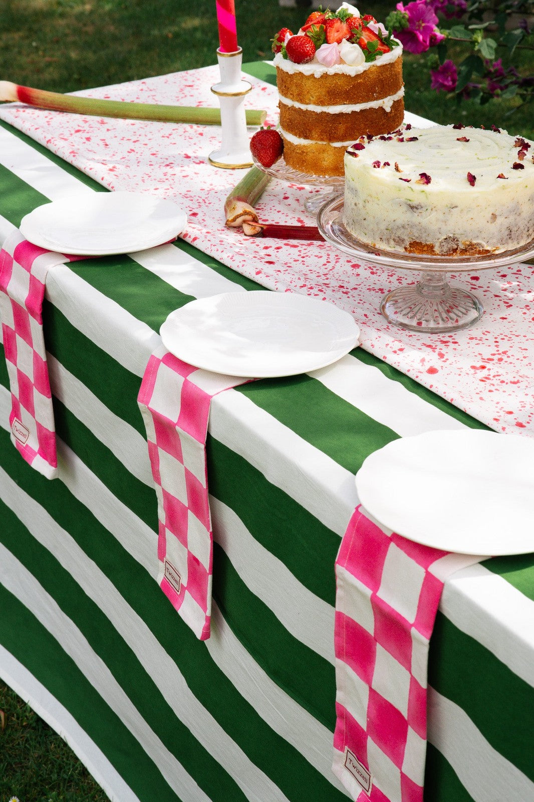Green Stripe Tablecloth