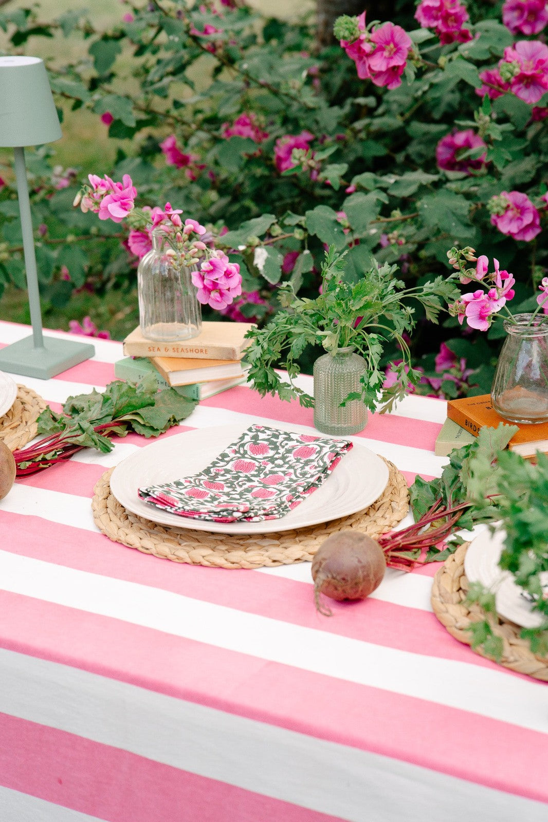 Pink Stripe Tablecloth