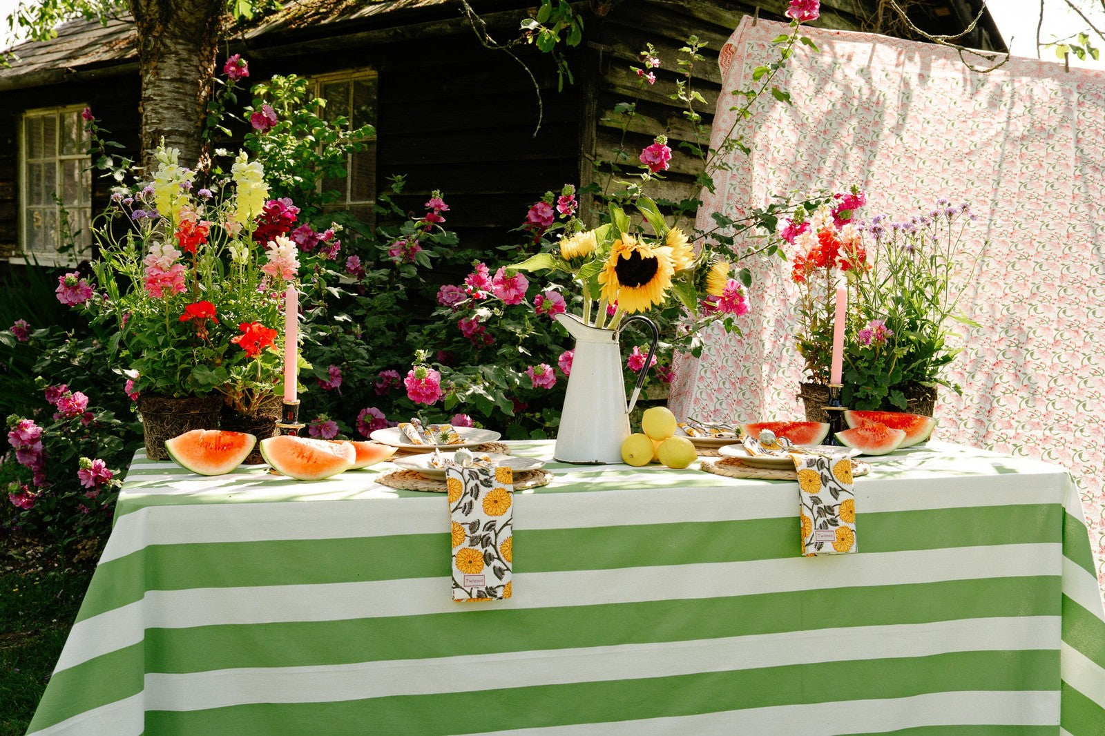 Sage Stripe Tablecloth