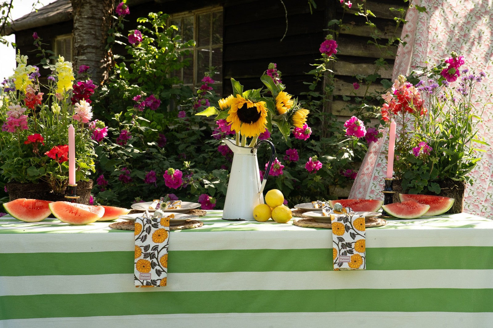 Sage Stripe Tablecloth