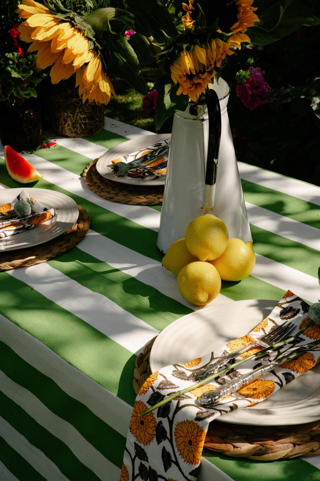 Sage Stripe Tablecloth