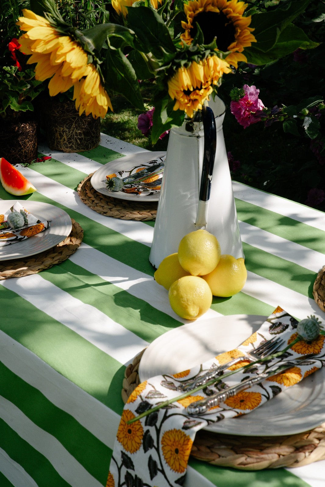 Sage Stripe Tablecloth