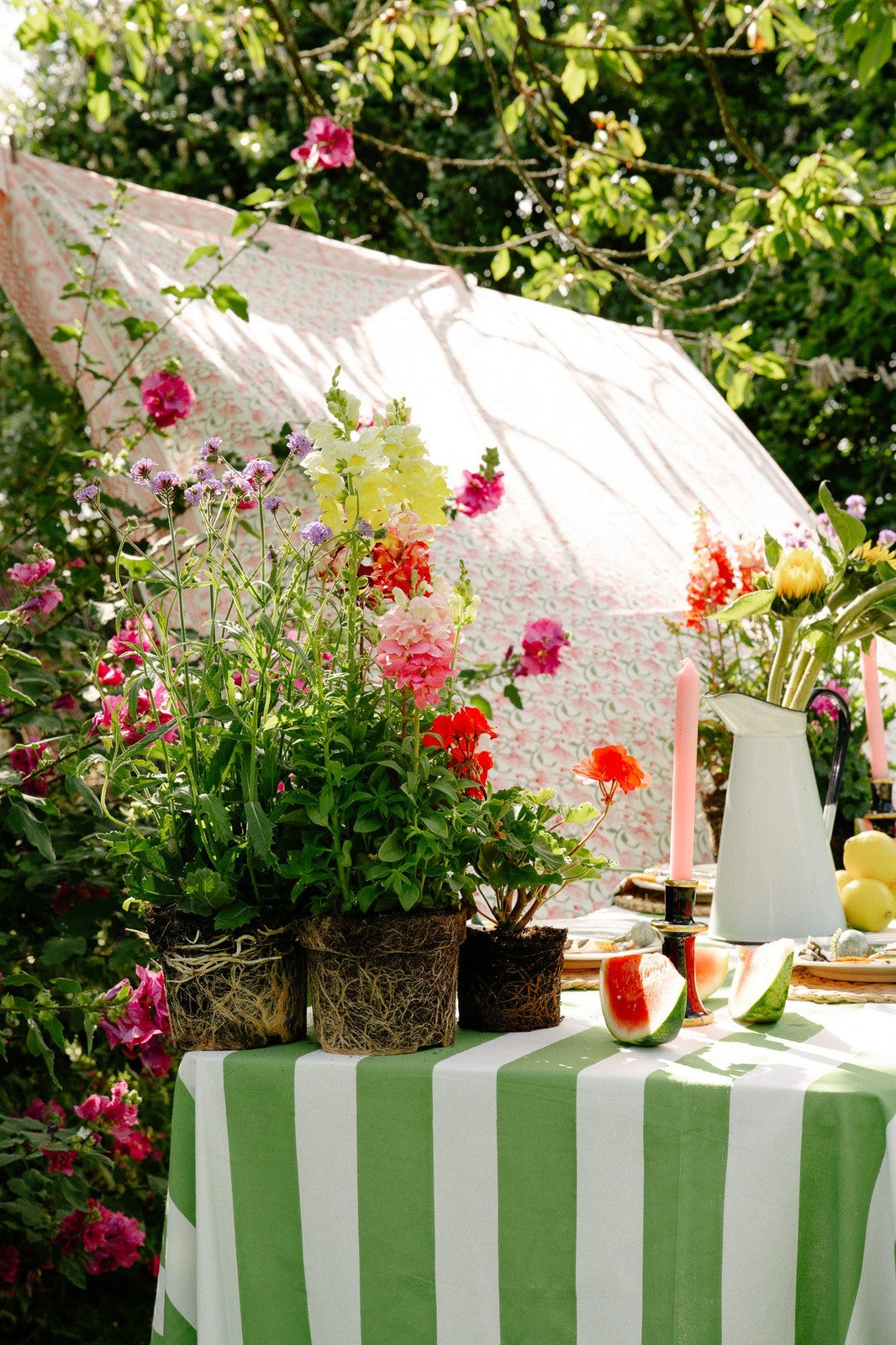 Sage Stripe Tablecloth