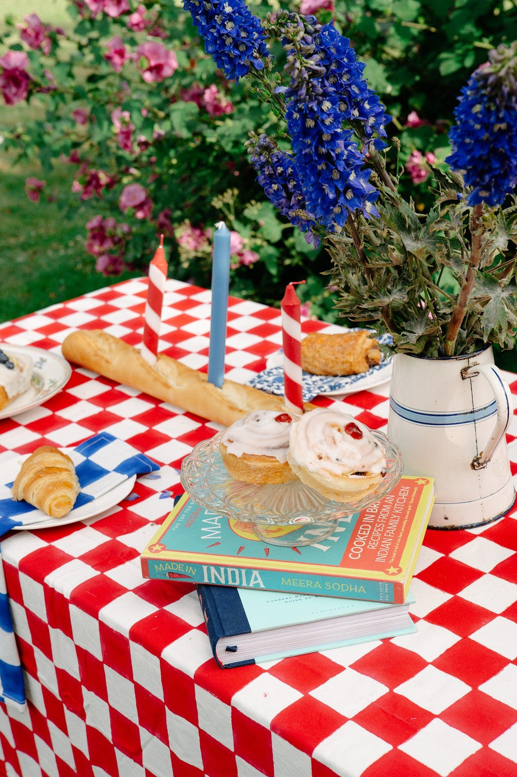 Red and White Checkerboard Tablecloth