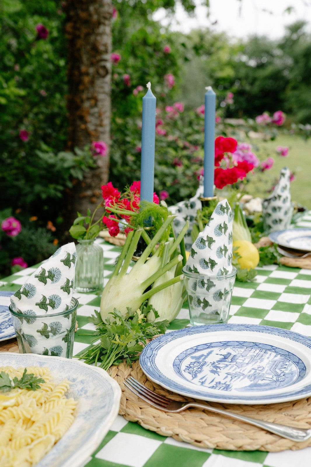 Indian Block Print Napkins Set of 4 - Mini Blue