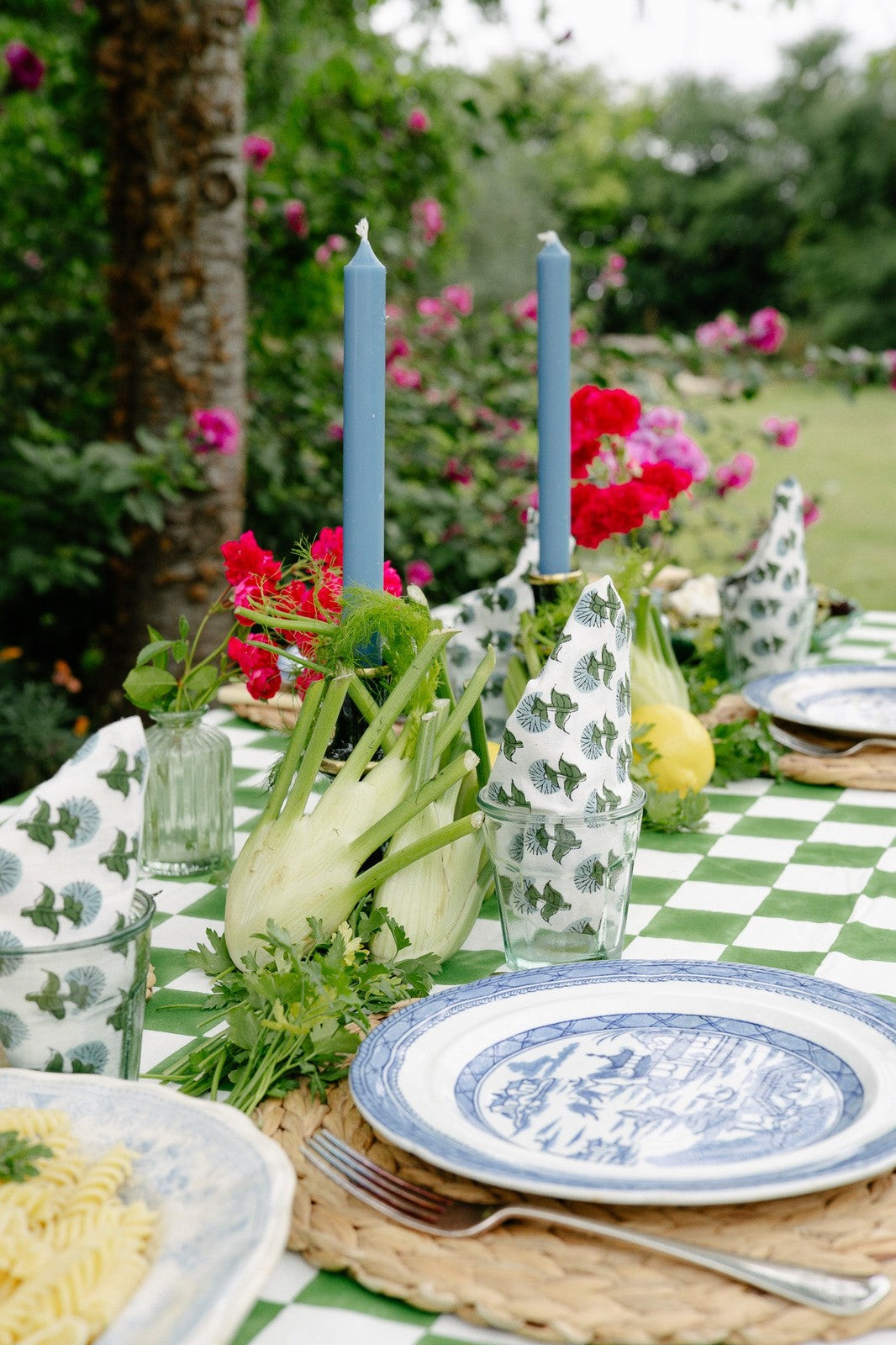 Indian Block Print Napkins Set of 4 - Mini Blue