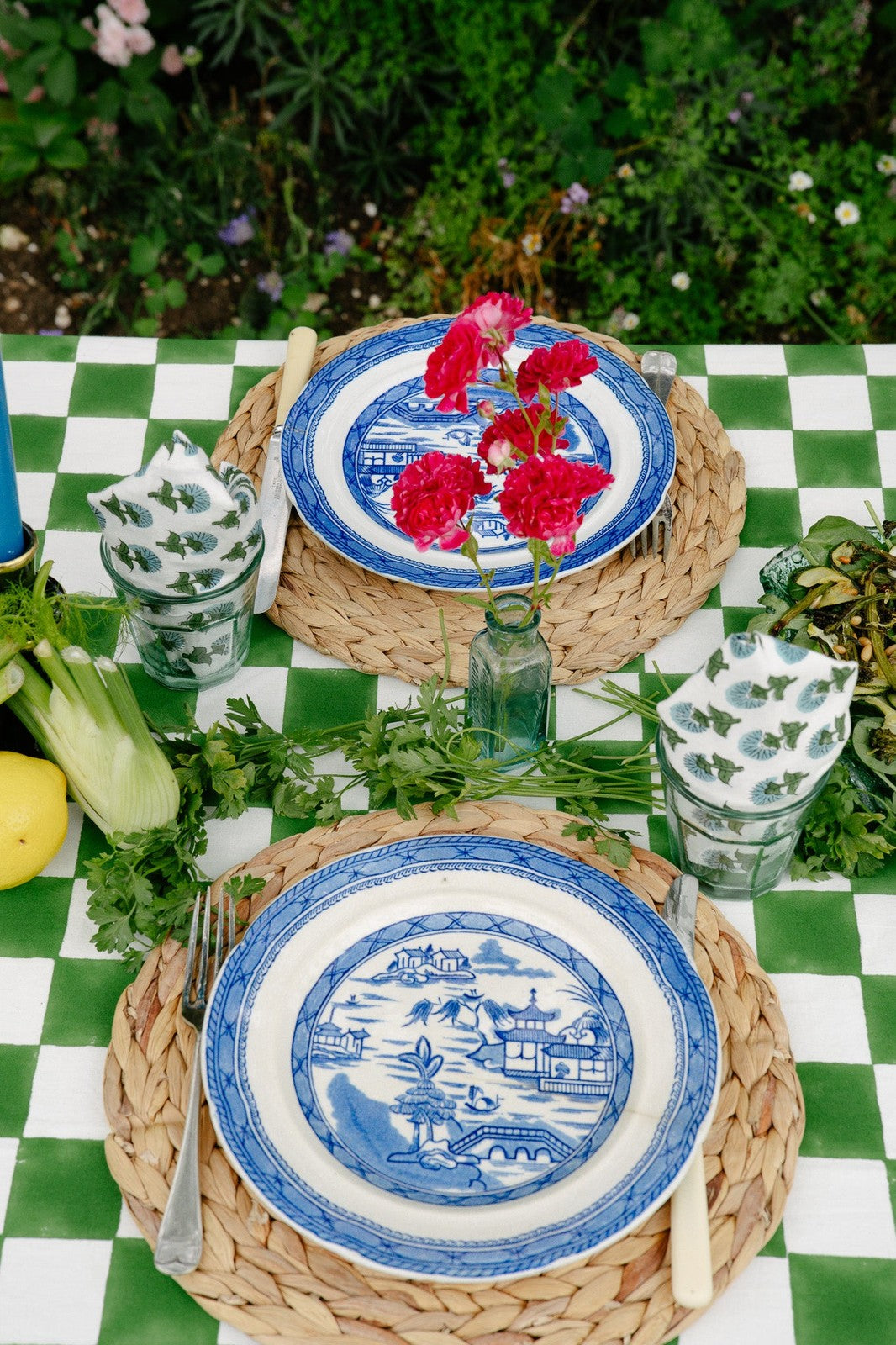 Indian Block Print Napkins Set of 4 - Mini Blue