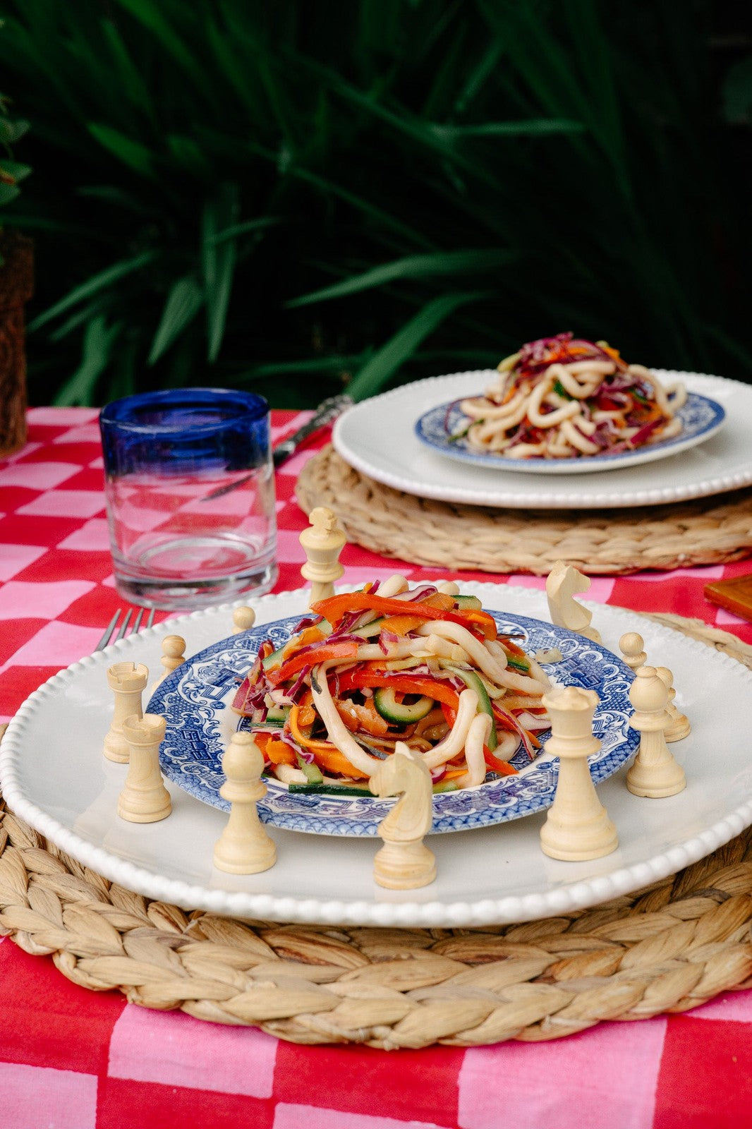 Pink and Red Checkerboard Tablecloth