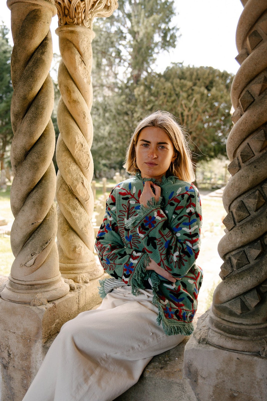 Frayed Edge Bohemian Jacket Blue