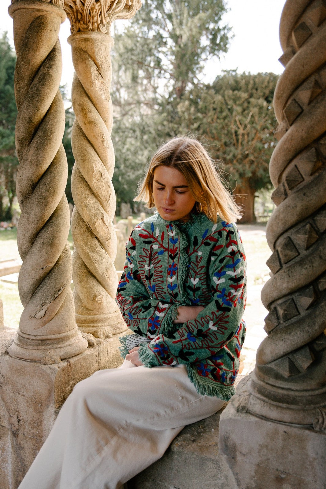 Frayed Edge Bohemian Jacket Blue