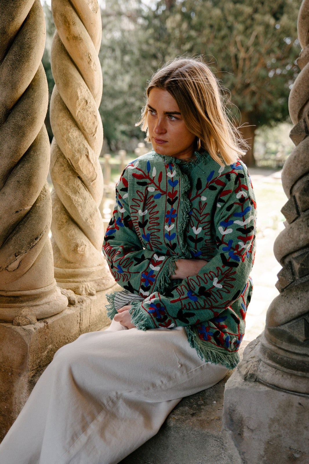 Frayed Edge Bohemian Jacket Blue