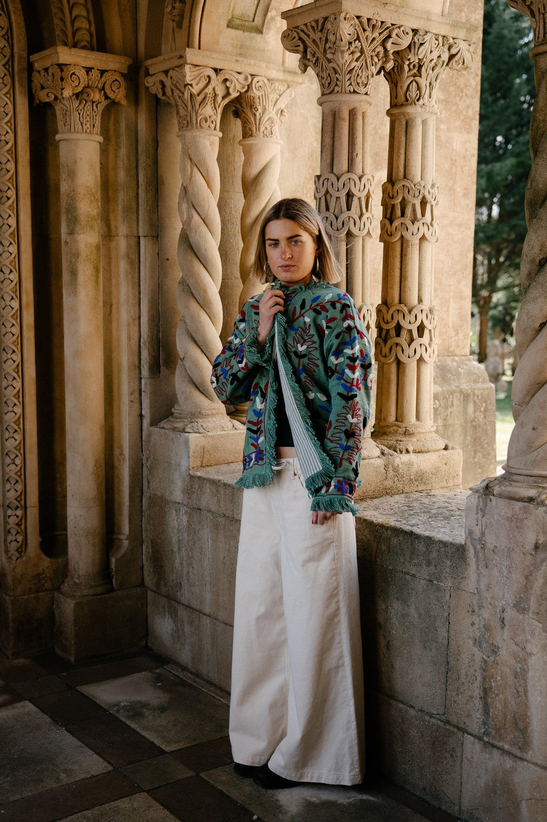 Frayed Edge Bohemian Jacket Blue