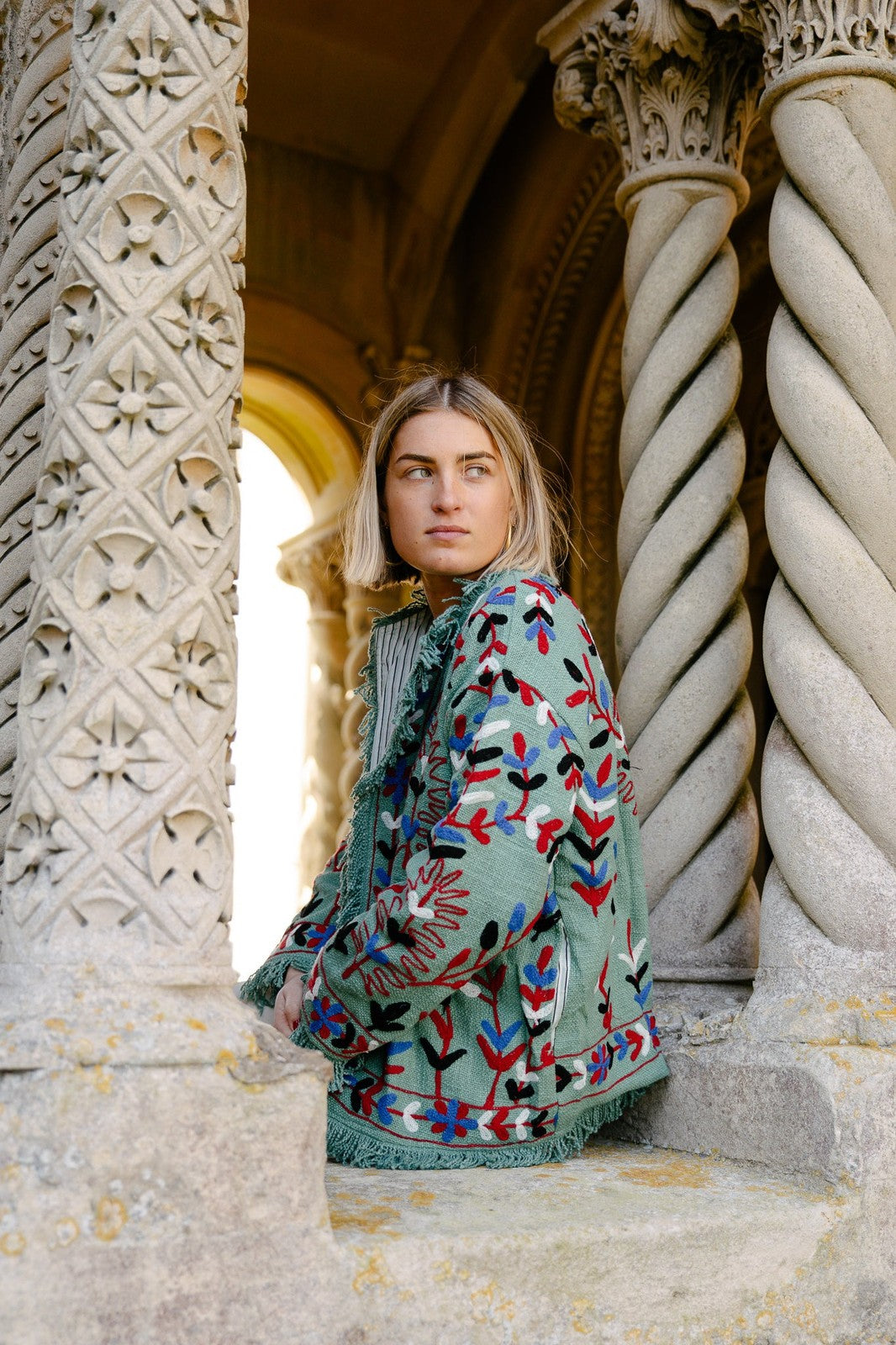 Frayed Edge Bohemian Jacket Blue