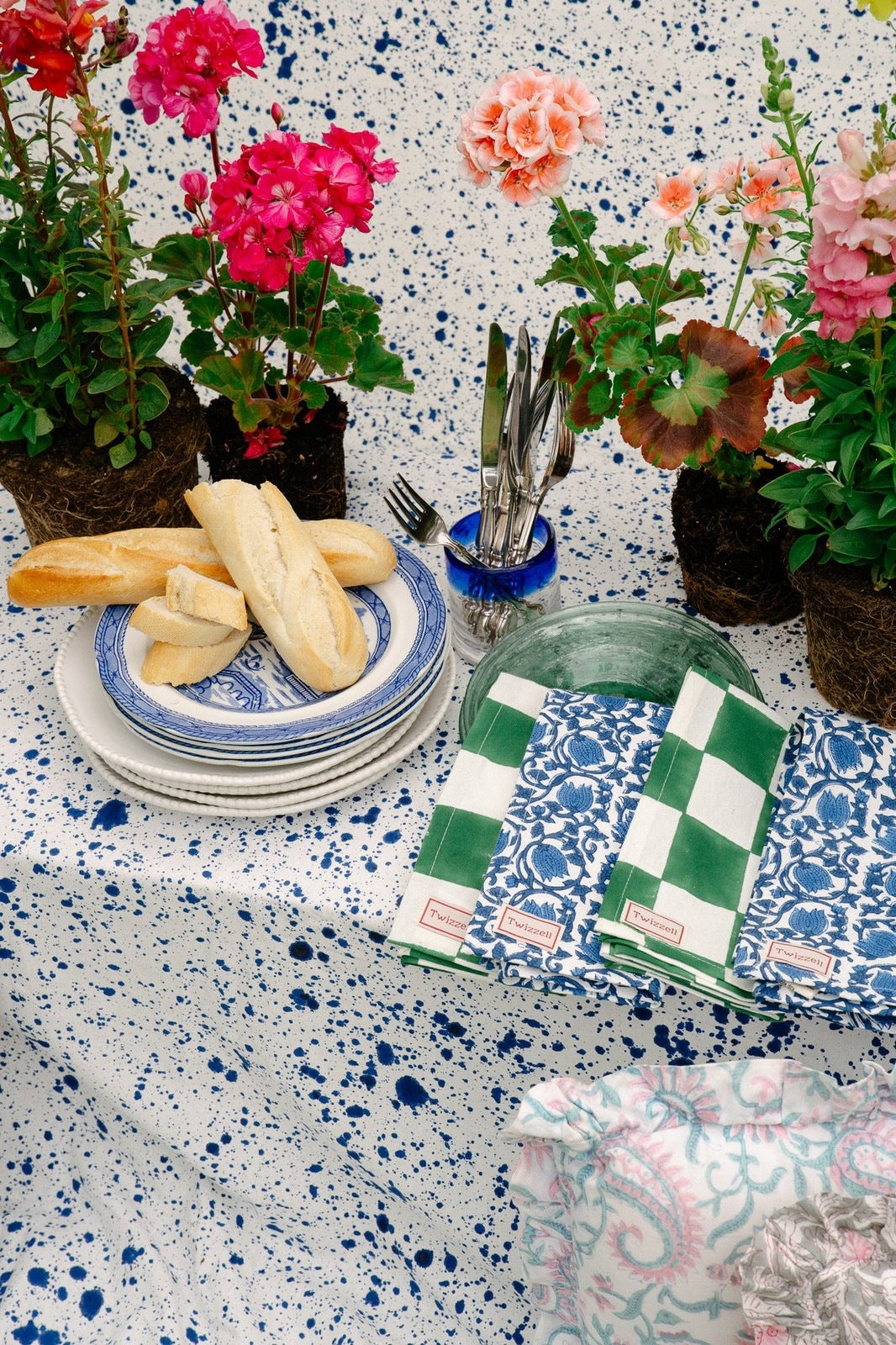 Blue Zucchini Napkin x 4