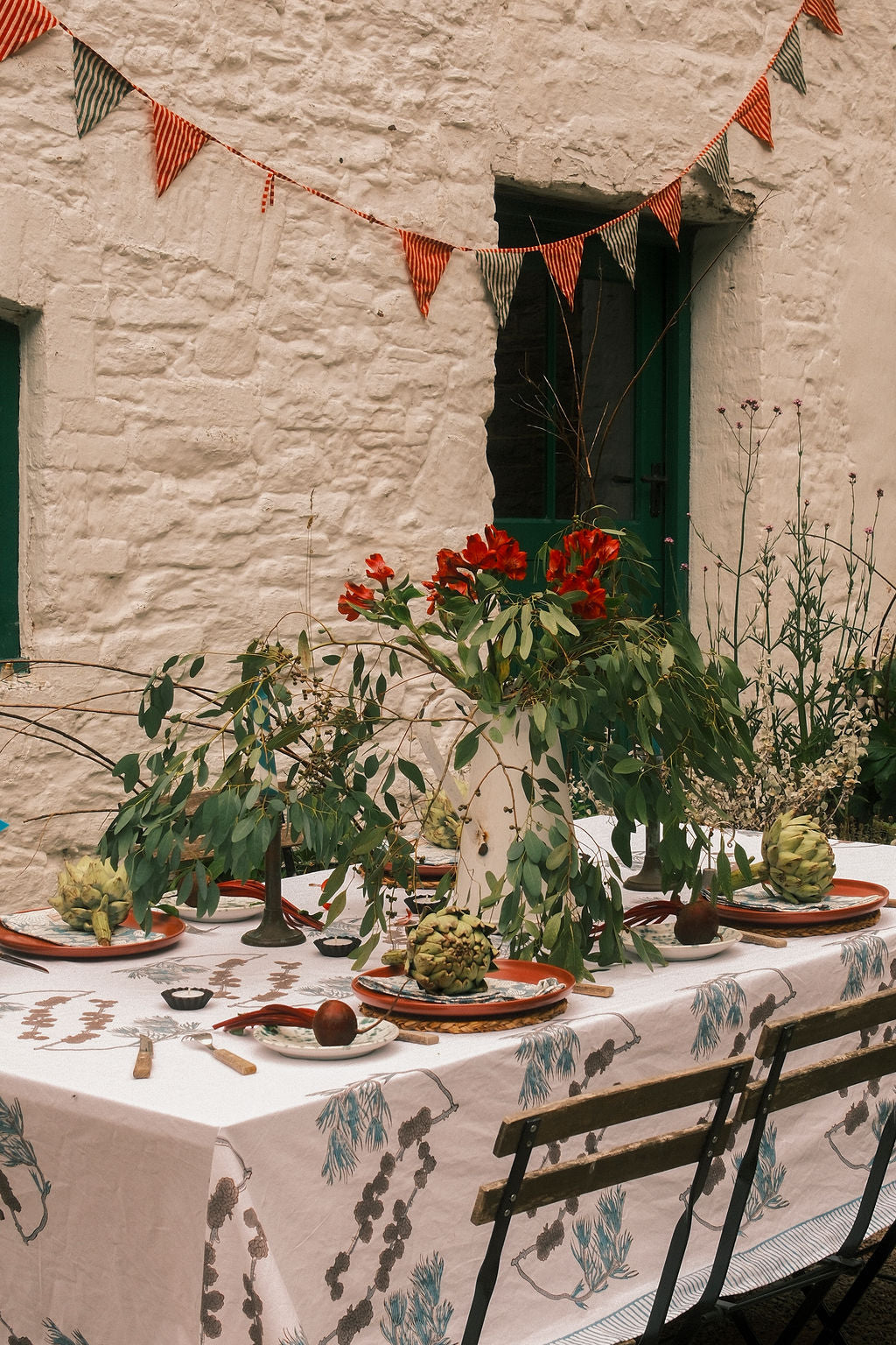 Teal Fir Tablecloth