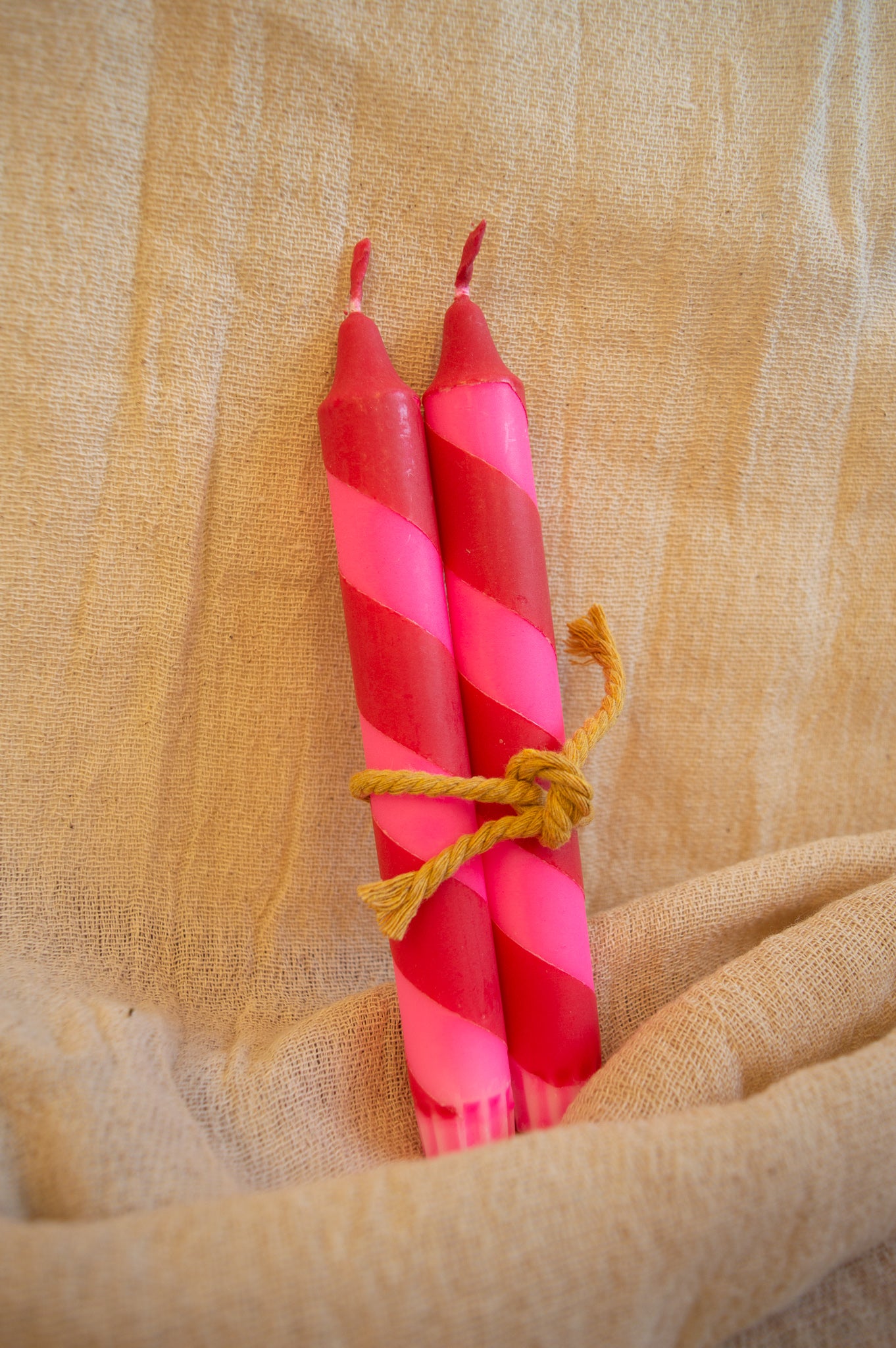 Pink and Red Helter Skelter Candle