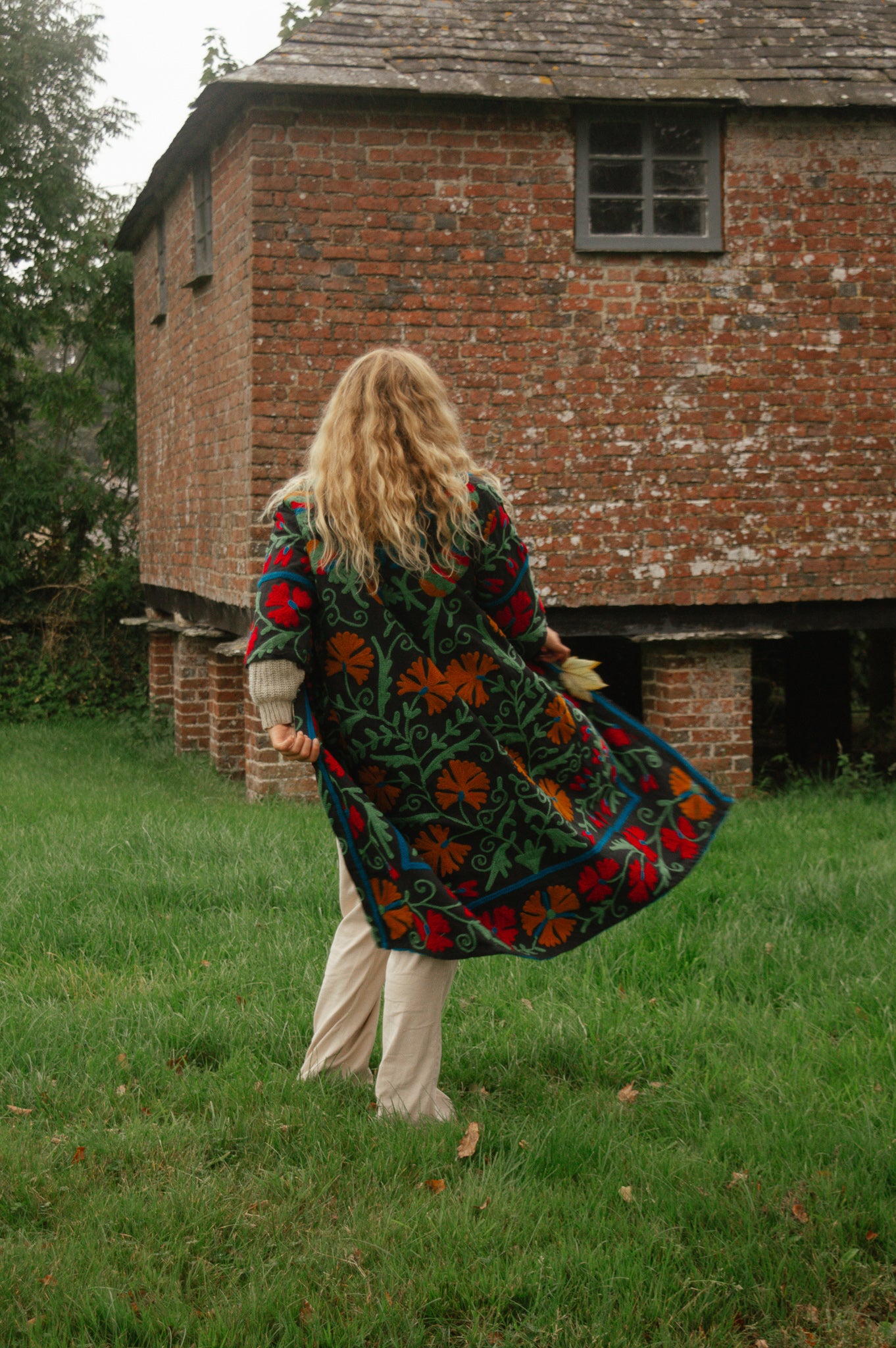 Suzani Coat - Charcoal