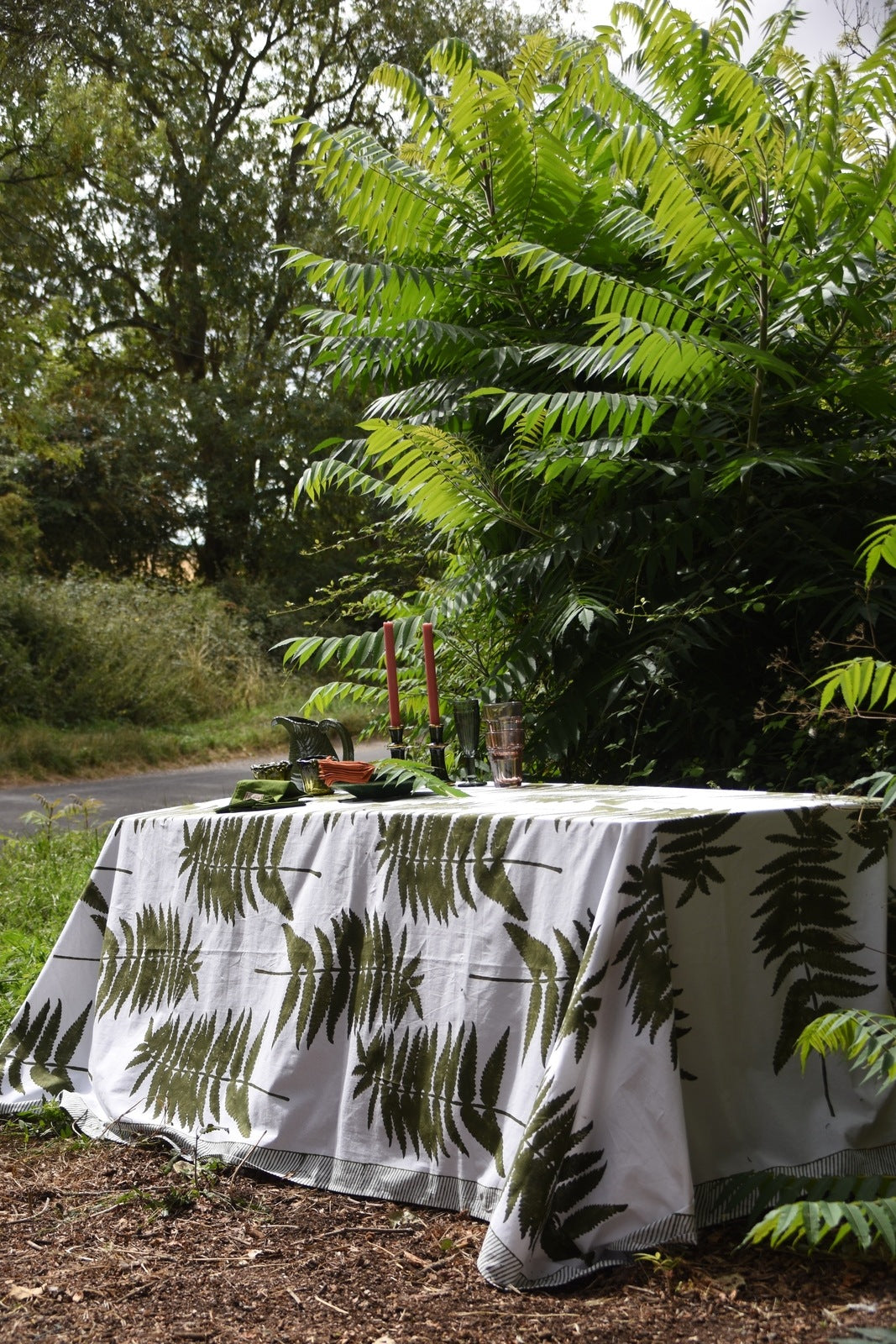 SECONDS Khaki Fern Tablecloth