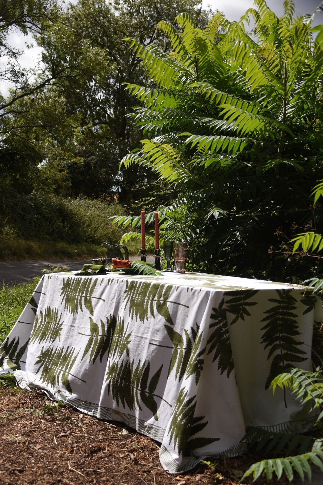 SECONDS Khaki Fern Tablecloth