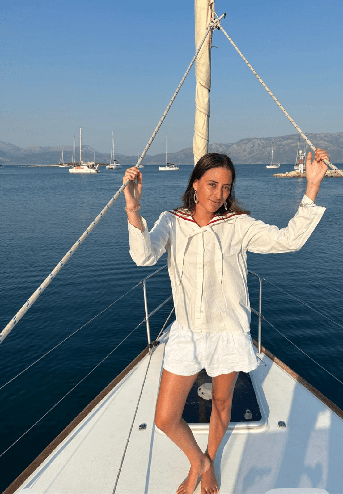 White Sailor Collar Blouse