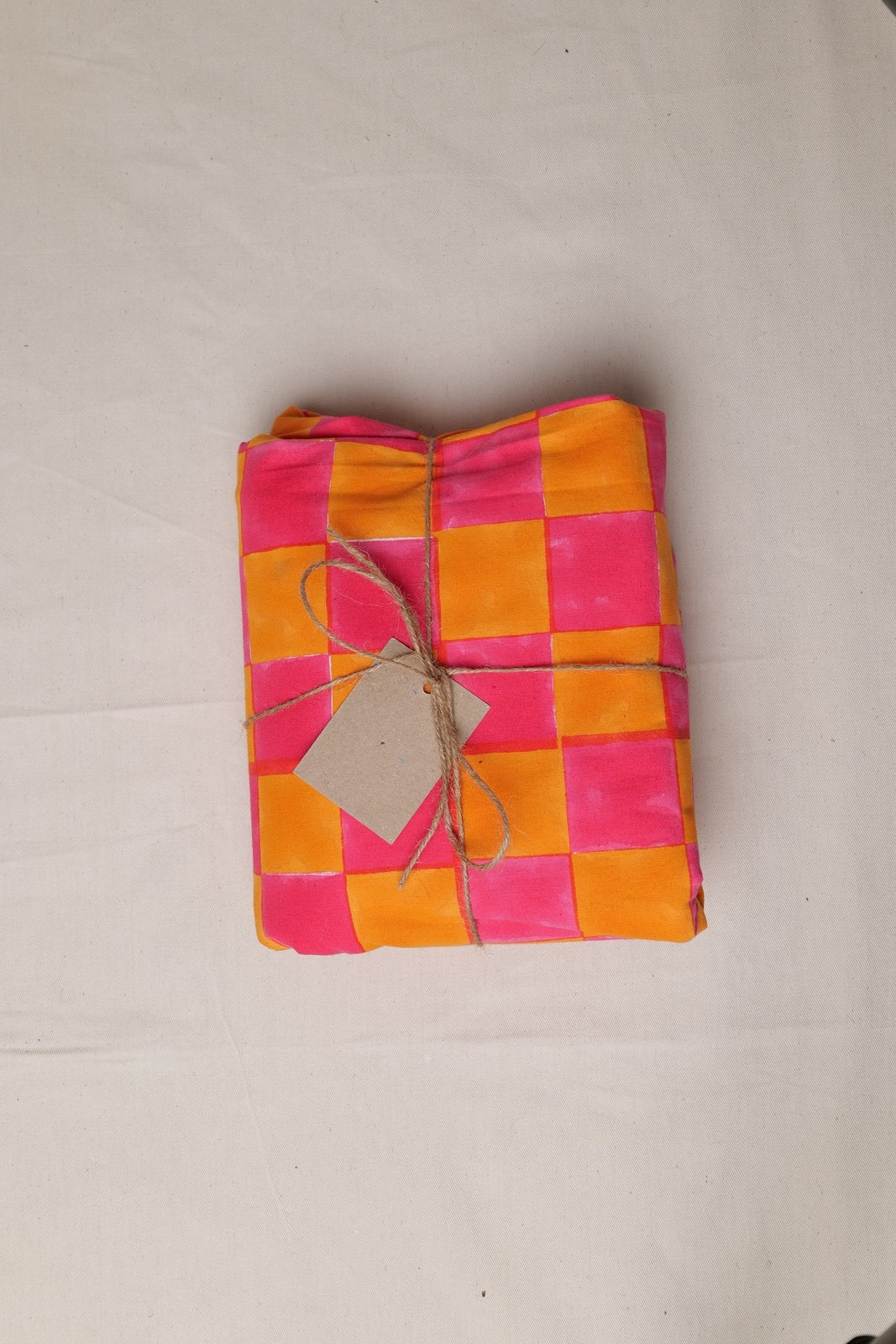 Pink and Yolk Checkerboard Tablecloth