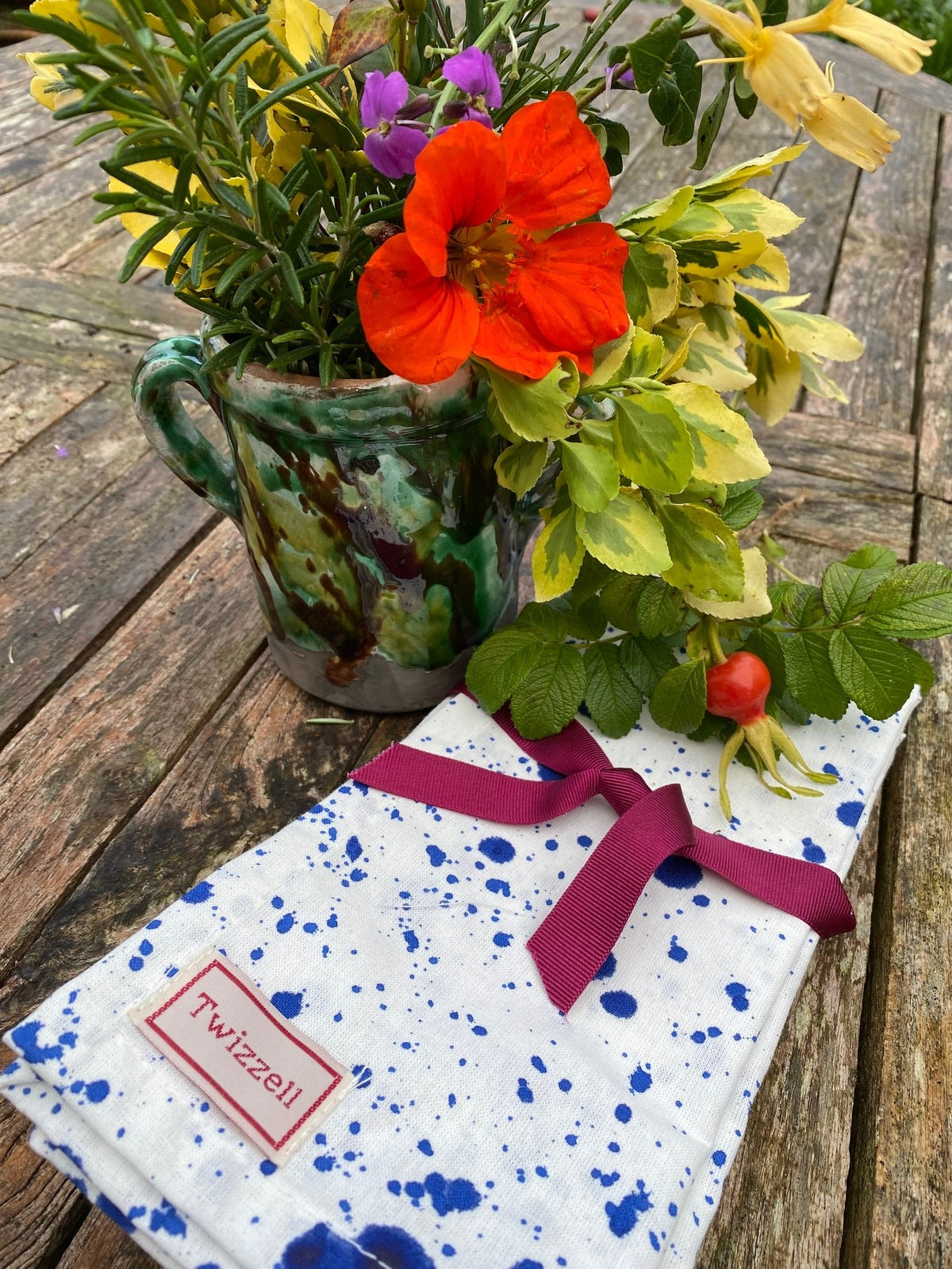 Blue Splatter Napkin x 4