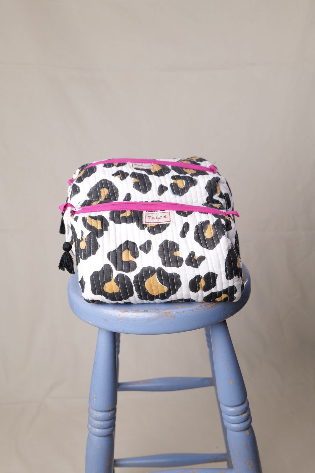 Quilted Wash Bag - Leopard