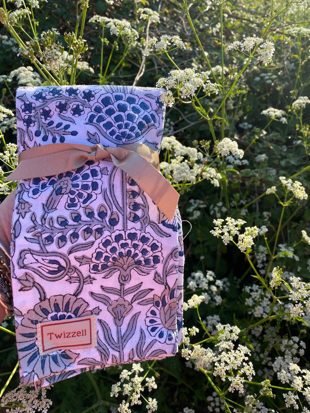 Indian Block Print Napkins Set of 4 - White and Grey