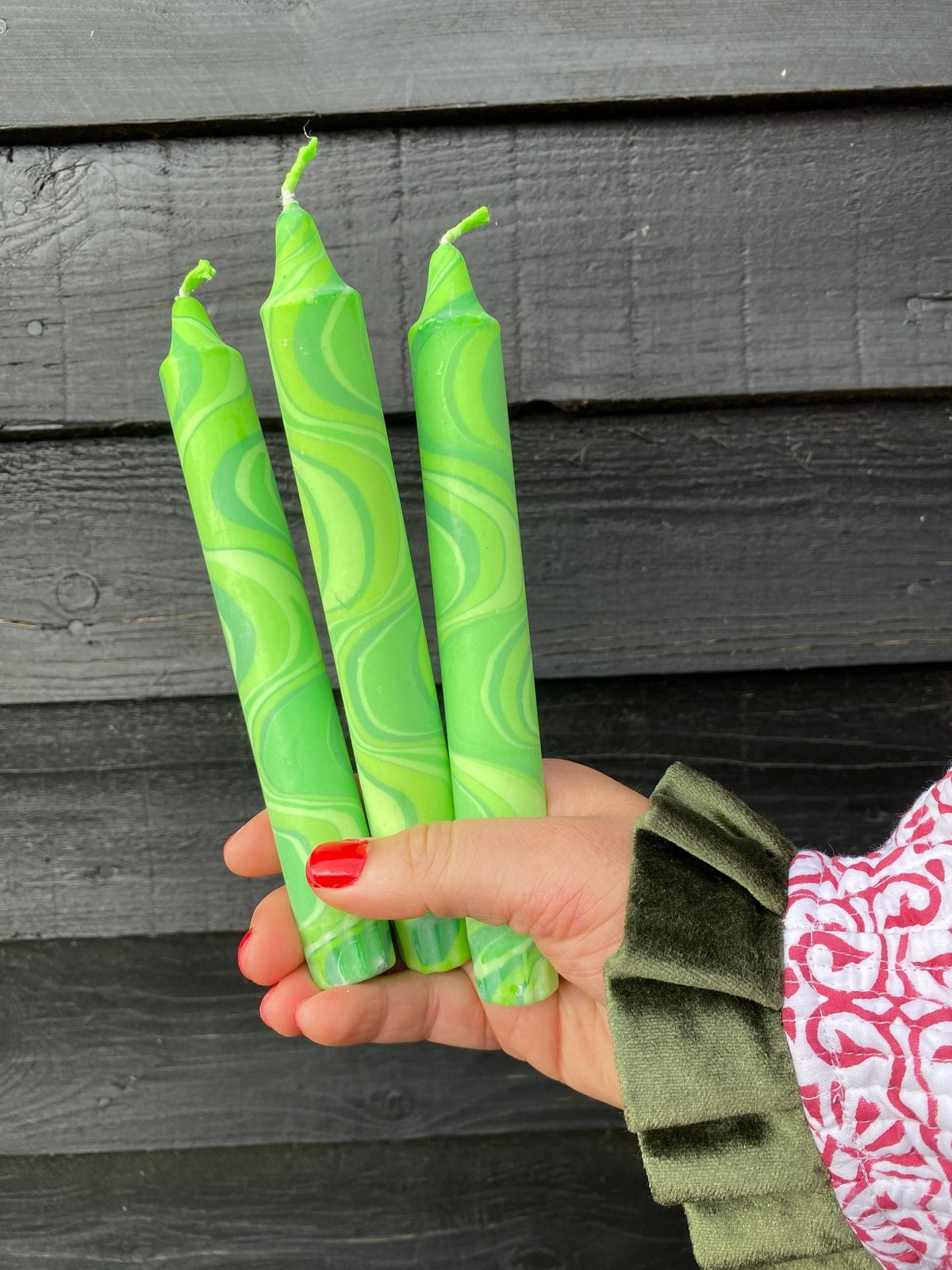 Neon Green Marble Candle